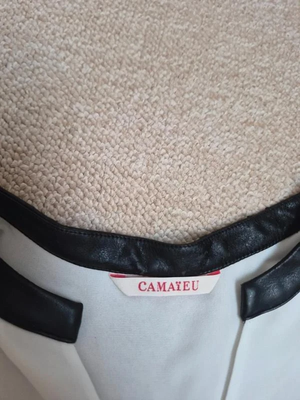 Camaieu Blusa Sem Mangas Decote Contrastante Branco EU40 – photo 10